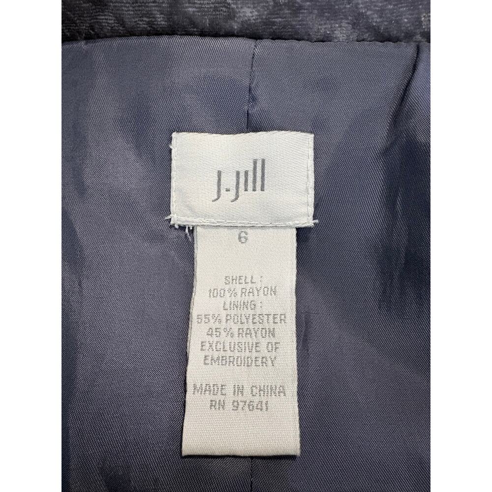 Vintage Y2K J Jill Mauve Crushed Velvet Embroidered Jacket Blazer Boho Western - Picture 8 of 11